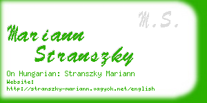 mariann stranszky business card